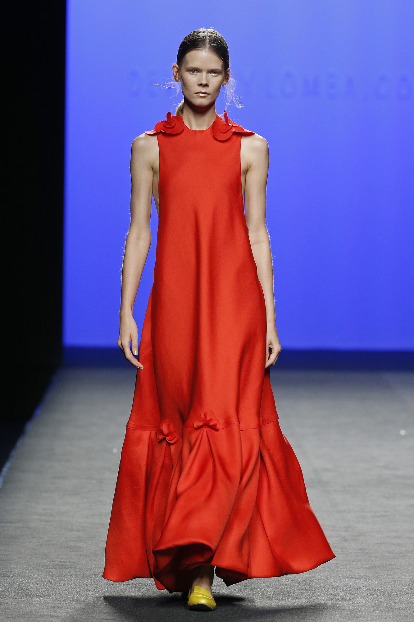 Vestido rojo organza de seda